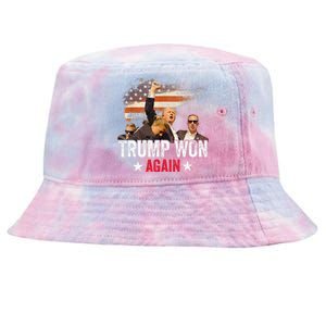 Trump Won Again 2024 Election President 47 Th Tie-Dyed Bucket Hat