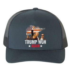 Trump Won Again 2024 Election President 47 Th Yupoong Adult 5-Panel Trucker Hat