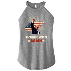 Trump Won Again 2024 Election President 47 Th American Flag Women's Perfect Tri Rocker Tank