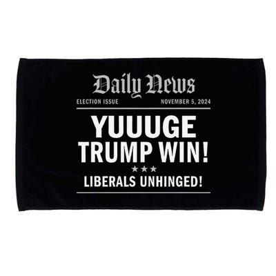 Trump Wins Again Winner Huge Yuge Headline 2024 Trump Wins Microfiber Hand Towel