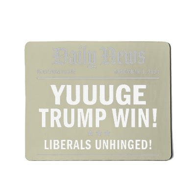 Trump Wins Again Winner Huge Yuge Headline 2024 Trump Wins Mousepad