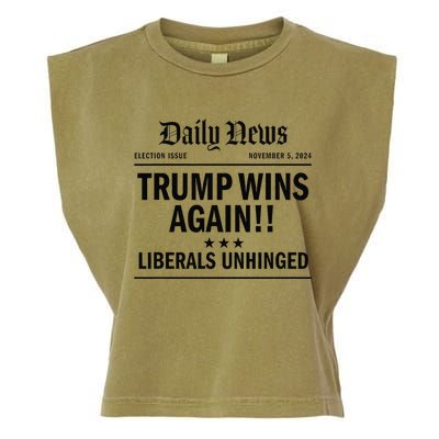 Trump Wins Again Winner Headline 2024 Trump Won Garment-Dyed Women's Muscle Tee