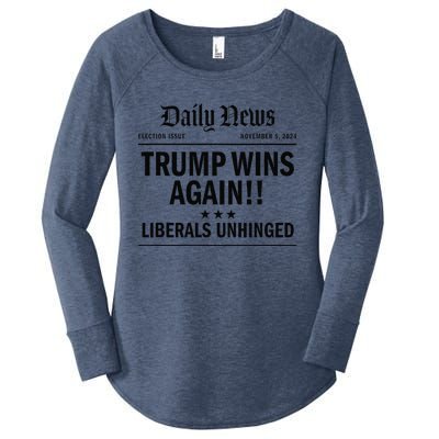 Trump Wins Again Winner Headline 2024 Trump Won Women's Perfect Tri Tunic Long Sleeve Shirt