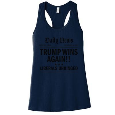 Trump Wins Again Winner Headline 2024 Trump Won Women's Racerback Tank