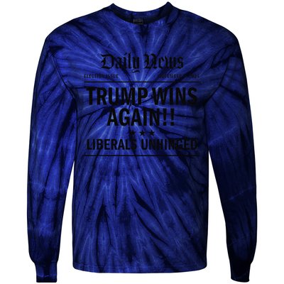 Trump Wins Again Winner Headline 2024 Trump Won Tie-Dye Long Sleeve Shirt