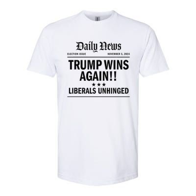 Trump Wins Again Winner Headline 2024 Trump Won Softstyle CVC T-Shirt