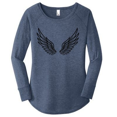 Tattoo Wings Angel Wings Mobile Phone Cover Hoodie Wings Women's Perfect Tri Tunic Long Sleeve Shirt