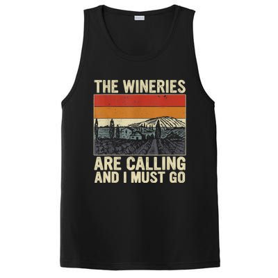 The Wineries Are Calling And I Must Go Wine Vintage Quote PosiCharge Competitor Tank