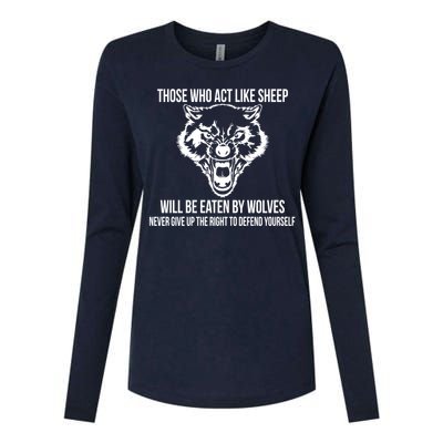 Those Who Act Like Sheep Eaten By Wolves Womens Cotton Relaxed Long Sleeve T-Shirt