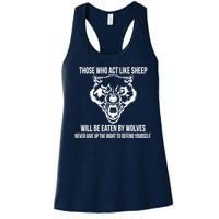 Those Who Act Like Sheep Eaten By Wolves Women's Racerback Tank