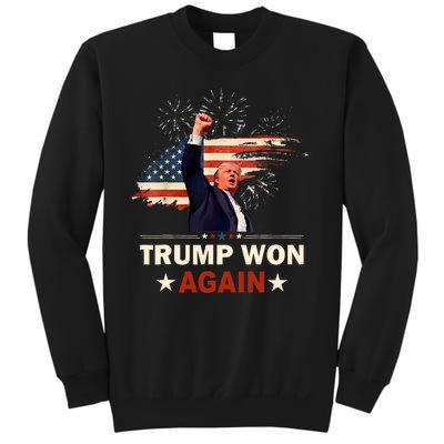 Trump Won Again 2024 Election President 47 Th American Flag Sweatshirt