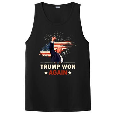 Trump Won Again 2024 Election President 47 Th American Flag PosiCharge Competitor Tank