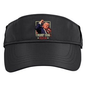 Trump Won Again 2024 Election President 47th American Flag Adult Drive Performance Visor