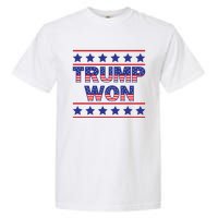 Trump Won American Flag Victory Triumph Election Winner 2024 Garment-Dyed Heavyweight T-Shirt