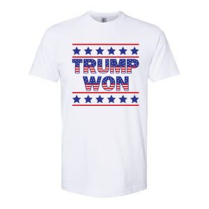 Trump Won American Flag Victory Triumph Election Winner 2024 Softstyle CVC T-Shirt