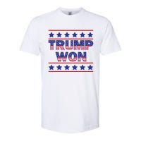 Trump Won American Flag Victory Triumph Election Winner 2024 Softstyle CVC T-Shirt