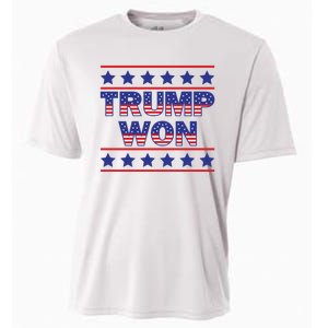 Trump Won American Flag Victory Triumph Election Winner 2024 Cooling Performance Crew T-Shirt