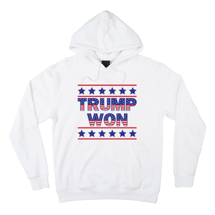 Trump Won American Flag Victory Triumph Election Winner 2024 Hoodie