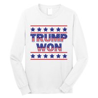 Trump Won American Flag Victory Triumph Election Winner 2024 Long Sleeve Shirt