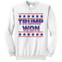 Trump Won American Flag Victory Triumph Election Winner 2024 Sweatshirt