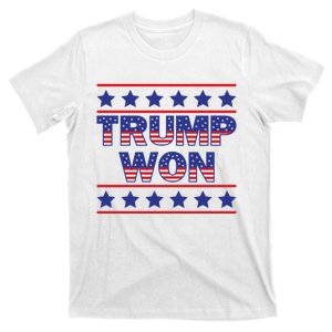 Trump Won American Flag Victory Triumph Election Winner 2024 T-Shirt