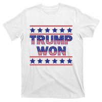 Trump Won American Flag Victory Triumph Election Winner 2024 T-Shirt