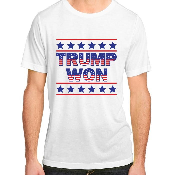 Trump Won American Flag Victory Triumph Election Winner 2024 Adult ChromaSoft Performance T-Shirt