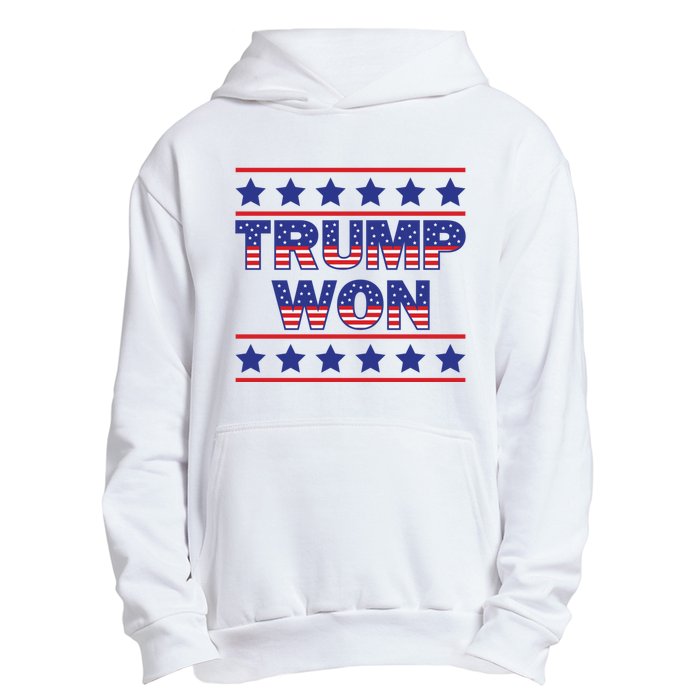 Trump Won American Flag Victory Triumph Election Winner 2024 Urban Pullover Hoodie