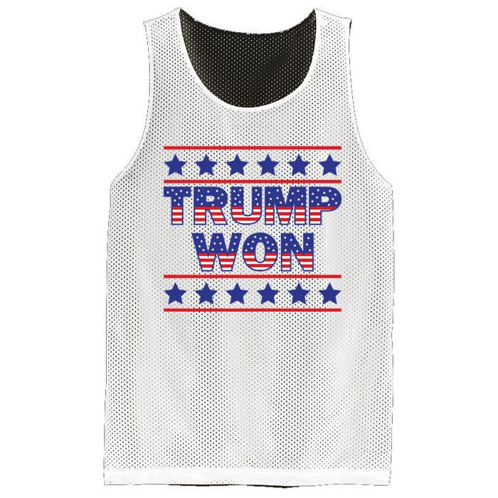 Trump Won American Flag Victory Triumph Election Winner 2024 Mesh Reversible Basketball Jersey Tank