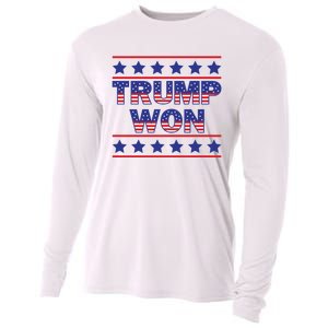 Trump Won American Flag Victory Triumph Election Winner 2024 Cooling Performance Long Sleeve Crew