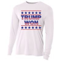 Trump Won American Flag Victory Triumph Election Winner 2024 Cooling Performance Long Sleeve Crew