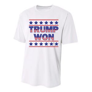 Trump Won American Flag Victory Triumph Election Winner 2024 Performance Sprint T-Shirt