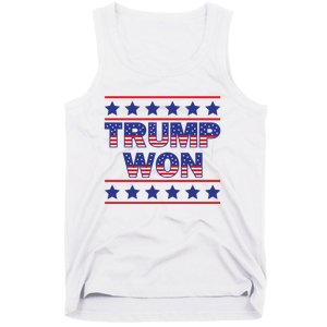 Trump Won American Flag Victory Triumph Election Winner 2024 Tank Top