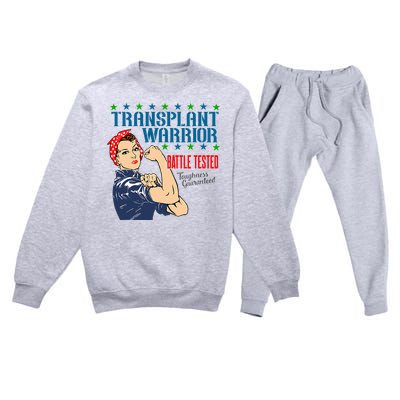 Transplant Warrior A Vintage Women Transplant Recipient Premium Crewneck Sweatsuit Set