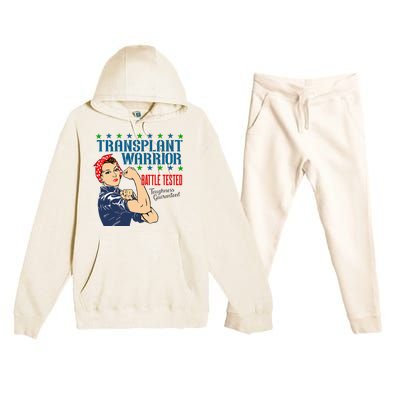 Transplant Warrior A Vintage Women Transplant Recipient Premium Hooded Sweatsuit Set