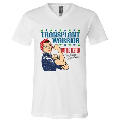 Transplant Warrior A Vintage Women Transplant Recipient V-Neck T-Shirt