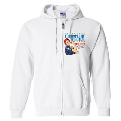 Transplant Warrior A Vintage Women Transplant Recipient Full Zip Hoodie