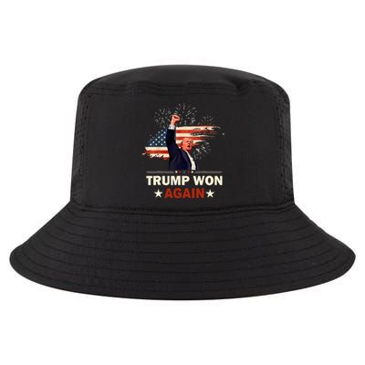 Trump Won Again 2024 Election President 47 Th American Flag Cool Comfort Performance Bucket Hat