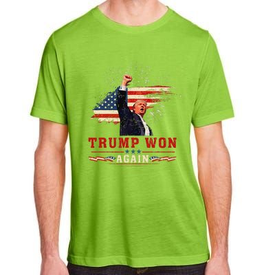 Trump Won Again 2024 Election President 47 Th American Flag Adult ChromaSoft Performance T-Shirt