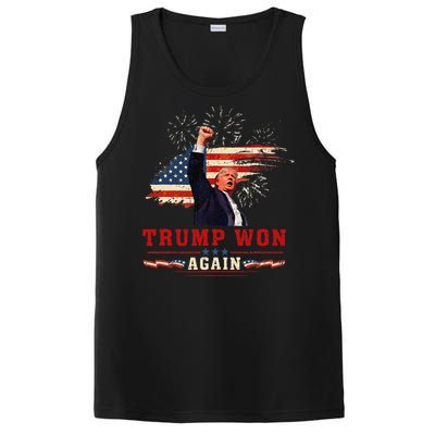 Trump Won Again 2024 Election President 47 Th American Flag PosiCharge Competitor Tank