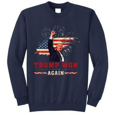 Trump Won Again 2024 Election President 47 Th American Flag Sweatshirt