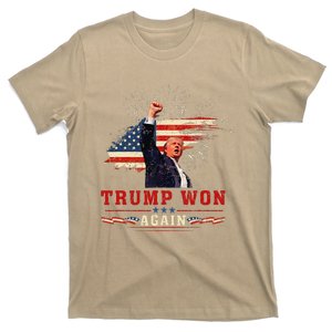 Trump Won Again 2024 Election President 47 Th American Flag T-Shirt