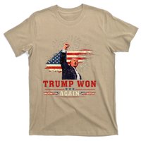 Trump Won Again 2024 Election President 47 Th American Flag T-Shirt