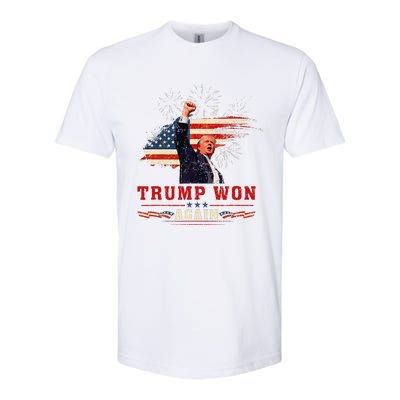 Trump Won Again 2024 Election President 47 Th American Flag Softstyle CVC T-Shirt