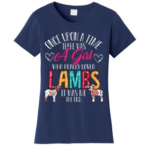 There Was A Girl Who Really Loved Lambs Sheepp Lover Gifts Women's T-Shirt