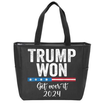 Trump Won Again – 2024 Election 47th President Zip Tote Bag