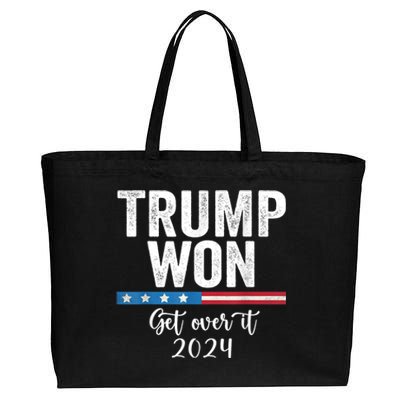 Trump Won Again – 2024 Election 47th President Cotton Canvas Jumbo Tote