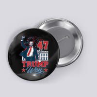 Trump Won Again 2024 Election President 47 Th American Flag Button