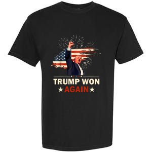 Trump Won Again 2024 Election President 47 Th American Flag Garment-Dyed Heavyweight T-Shirt