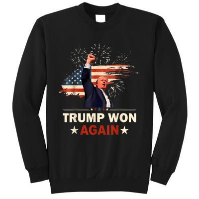 Trump Won Again 2024 Election President 47 Th American Flag Sweatshirt